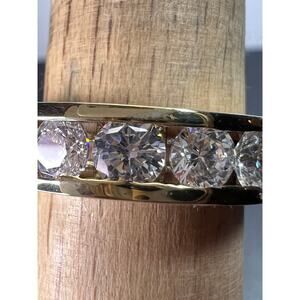 Vermeil gold and channel set CZ ring size 9